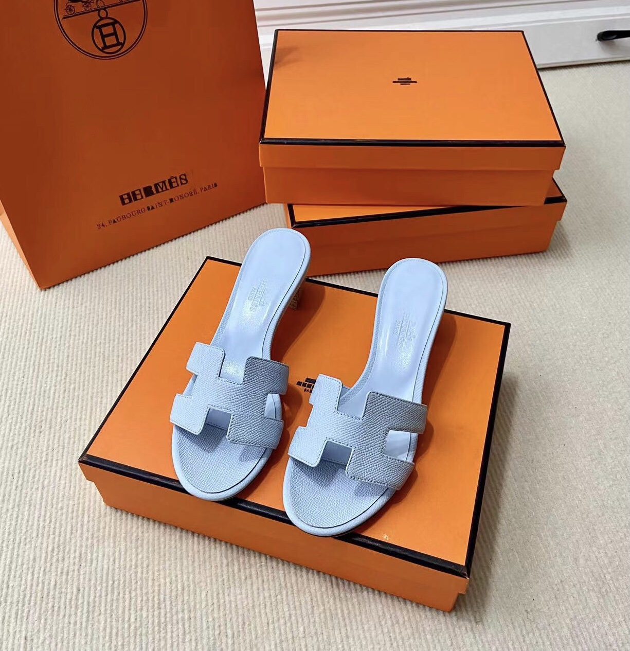 에르메스 올수공 오아시스 슬리퍼 샌들 앱송 33